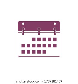 Flat calendar icon design isolated on white background