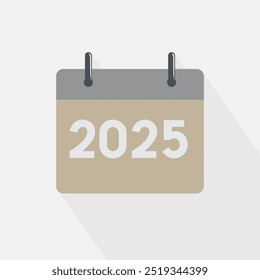Flat calendar icon design showing the year 2025