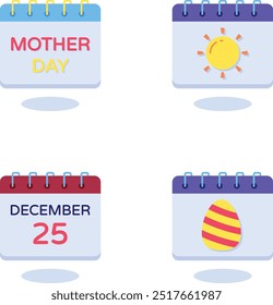 Flat Calendar icon design with white background stock illustration