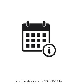 flat calendar icon with information symbol conception 