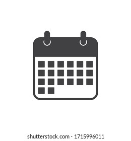 Flat calendar icon, isolated on white background, Vector illustration.