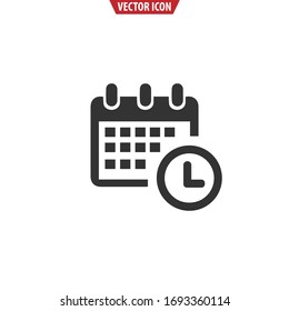Icono de calendario plano.Ilustración vectorial aislada. Eps10