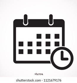 Flat calendar Icon. Calendar on the wall. Vector illustration.