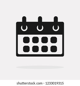 Flat calendar Icon. Calendar on the wall. Vector illustration.