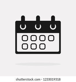 Flat calendar Icon. Calendar on the wall. Vector illustration.