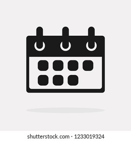 Flat calendar Icon. Calendar on the wall. Vector illustration.