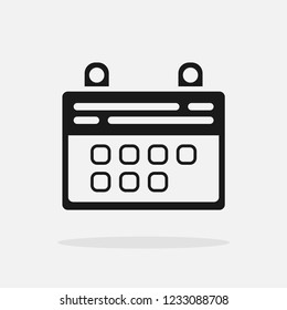 Flat calendar Icon. Calendar on the wall. Vector illustration.