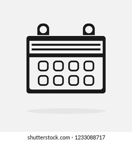 Flat calendar Icon. Calendar on the wall. Vector illustration.