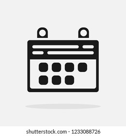 Flat calendar Icon. Calendar on the wall. Vector illustration.