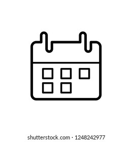 Flat calendar Icon. Calendar on the wall. Vector illustration.