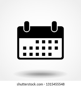 Flat calendar Icon. Calendar on the wall. Vector illustration.
