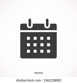 Flat calendar Icon. Calendar on the wall. Vector illustration.