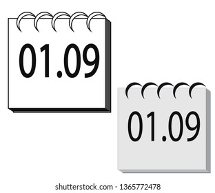 Flat calendar Icon. Calendar on the wall. illustration.