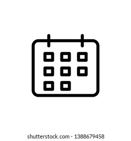 Flat calendar Icon. Calendar on the wall vector