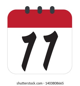 Flat calendar Icon. Calendar on the wall. Vector illustration. - Vector