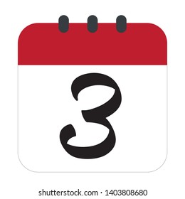 Flat calendar Icon. Calendar on the wall. Vector illustration. - Vector