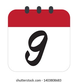 Flat calendar Icon. Calendar on the wall. Vector illustration. - Vector