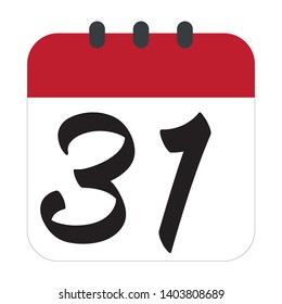 Flat calendar Icon. Calendar on the wall. Vector illustration. - Vector