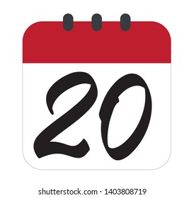 Flat calendar Icon. Calendar on the wall. Vector illustration. - Vector