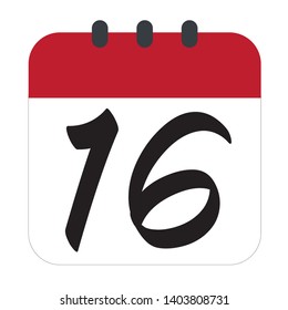 Flat calendar Icon. Calendar on the wall. Vector illustration. - Vector