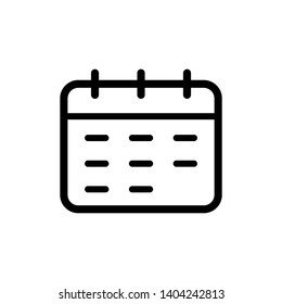 Flat calendar Icon. Calendar on the wall vector