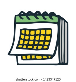Flat calendar Icon. Calendar on the wall. Vector illustration.