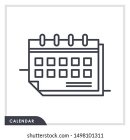 Flat calendar Icon. Calendar on the wall. Vector illustration.