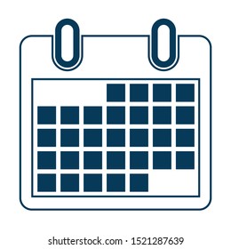 Flat calendar Icon. Calendar on the wall. Vector illustration