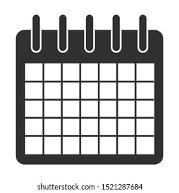 Flat calendar Icon. Calendar on the wall. Vector illustration