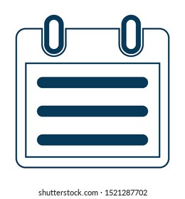 Flat calendar Icon. Calendar on the wall. Vector illustration