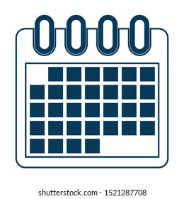 Flat calendar Icon. Calendar on the wall. Vector illustration