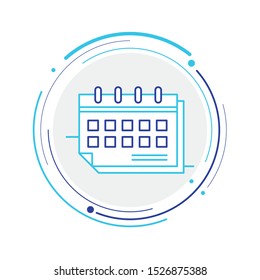 
Flat calendar Icon. Calendar on the wall. Vector illustration.