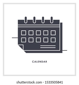
Flat calendar Icon. Calendar on the wall. Vector illustration.