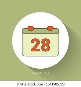Flat calendar Icon. Calendar on the wall. Vector illustration.