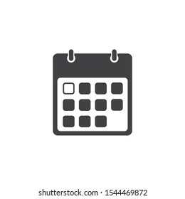 Flat calendar Icon. Calendar on the wall. Vector illustration.