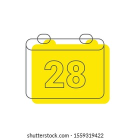 Flat calendar Icon. Calendar on the wall. Vector illustration.