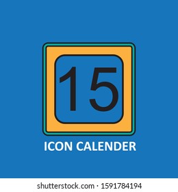 Flat calendar Icon. Calendar on the wall. Vector illustration.