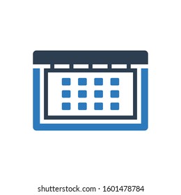 Flat calendar Icon. Calendar on the wall. Vector illustration
