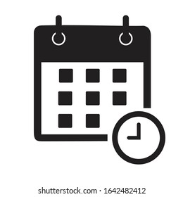 Flat calendar Icon. Calendar on the wall. Vector illustration.