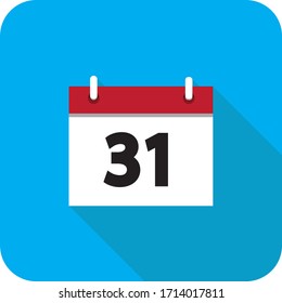 Icono de calendario plano. Calendario en la pared. Ilustración vectorial.