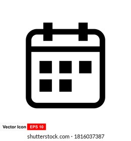 Flat calendar Icon. Calendar on the wall. Vector illustration.