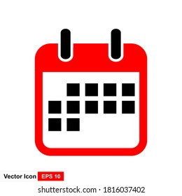 Flat calendar Icon. Calendar on the wall. Vector illustration.