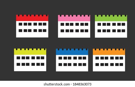 Icono de calendario plano. Calendario en la pared. Ilustración vectorial.