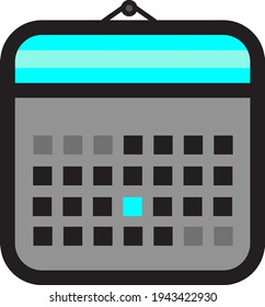 Icono de calendario plano. Calendario en la pared. Ilustración vectorial.