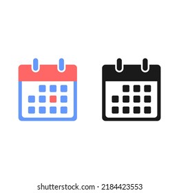 Flat calendar Icon. Calendar on the wall. Vector illustration.