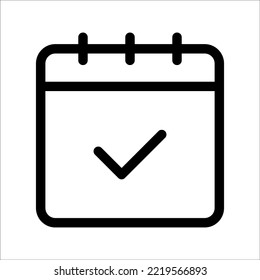 Flat calendar icon. Calendar on the wall, vector illustration, on a white background.