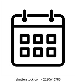 Flat calendar icon. Calendar on the wall, vector illustration, on a white background.