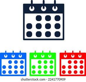 Flat calendar Icon. Calendar on the wall. Vector illustration