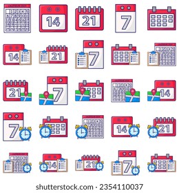 Flat calendar icon. Calendar on the wall. Vector illustration.