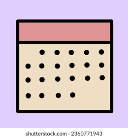 Flat calendar Icon. Calendar on the wall. Vector illustration.